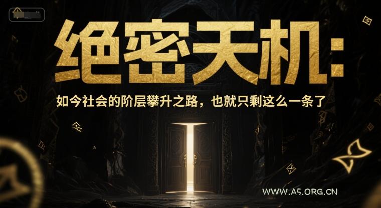 付费文章：绝密天机：如今社会的阶层攀升之路，也就只剩这么一条了-A5资源网