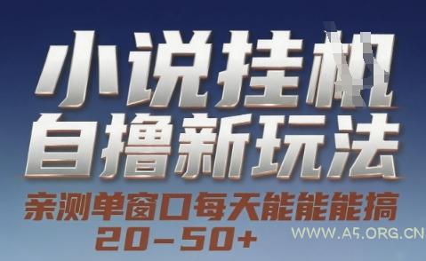 小说自撸新玩法 — 亲测单窗口每天能搞 20-50+，支持矩阵化批量操作【揭秘】-A5资源网