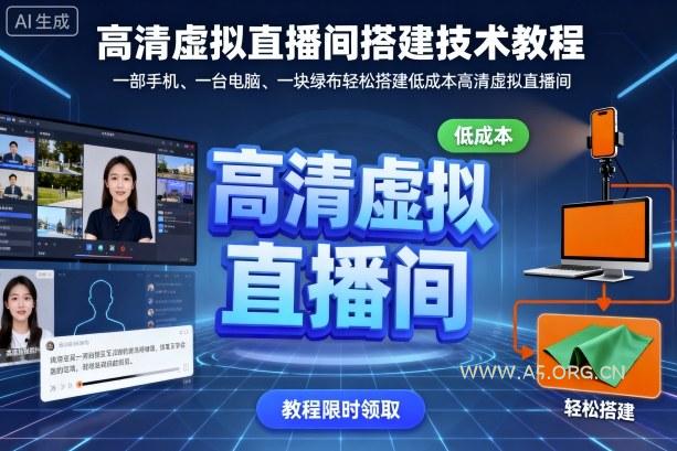 高清虚拟直播间搭建技术教程，一部手机、一台电脑、一块绿布轻松搭建低成本高清虚拟直播间-A5资源网
