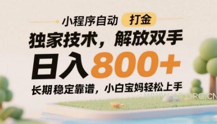 小程序自动打金独家技术，解放双手日入8张，长期稳定靠谱，小白宝妈轻松上手【揭秘】-A5资源网