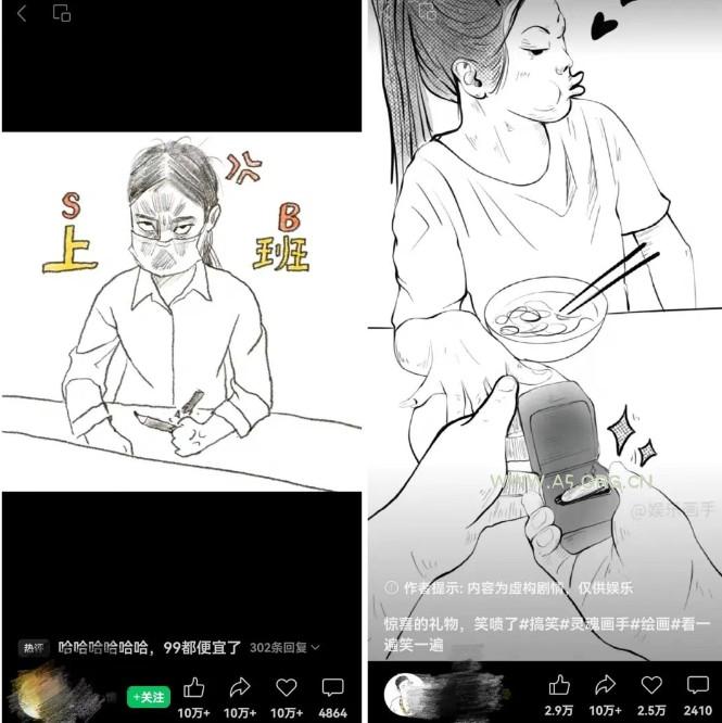 抽象灵魂画师，蓝海赛道，条条作品几十万播放，月入过万不是梦 - A5资源网