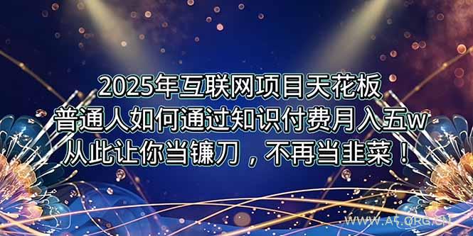 2025年互联网项目天花板，普通人如何通过卖项目实现逆风翻盘，月入5W＋！-A5资源网