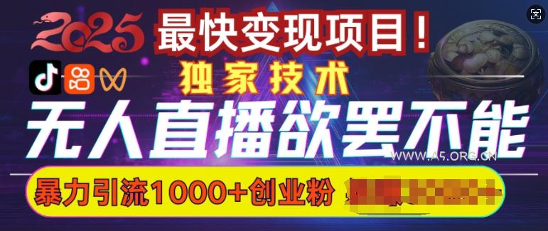 欲罢不能的无人直播引流，超暴力日引流1000+高质量精准创业粉-A5资源网