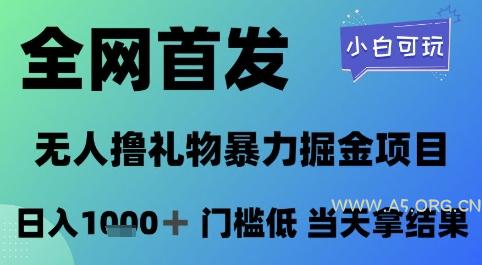 全网首发，无人直播撸礼物暴力掘金项目，小白可玩，日入1k+ 门槛低，当天拿结果【揭秘】-A5资源网