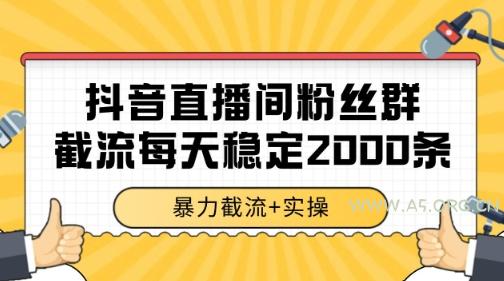 抖音直播间粉丝群暴力截流，一台电脑每天稳定2000条数据【揭秘】-A5资源网