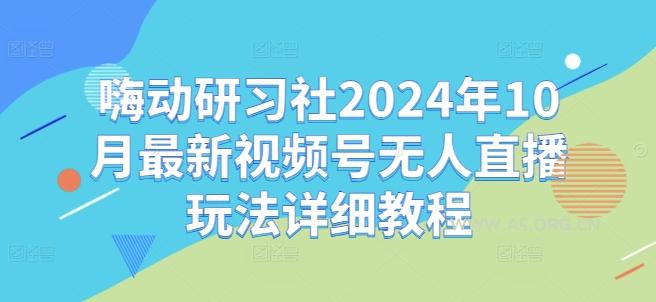 嗨动研习社2024年10月最新视频号无人直播玩法详细教程-A5资源网