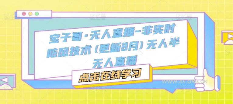 宝子哥·无人直播-非实时防风技术(更新11月)无人半无人直播-A5资源网