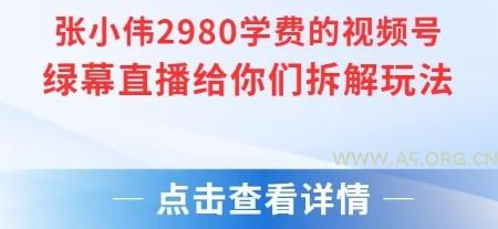 张小伟2980付费额视频号绿幕直播给你们拆解玩法-A5资源网