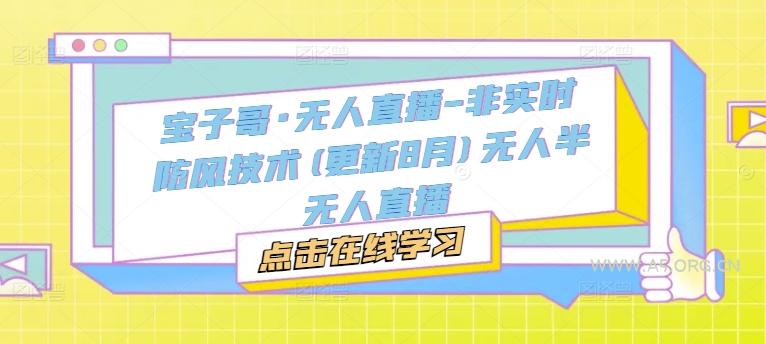 宝子哥·无人直播-非实时防风技术(更新9月)无人半无人直播-A5资源网