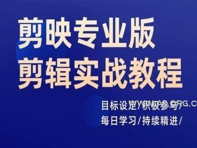 剪映专业版剪辑实战教程，目标设定/积极参与/每日学习/持续精进-A5资源网