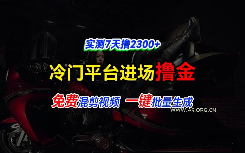 全新冷门平台vivo视频，快速免费进场搞米，通过混剪视频一键批量生成，实测7天撸2300+-A5资源网