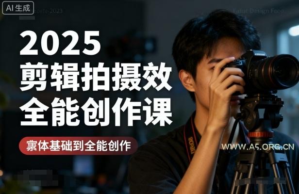 2025剪辑拍摄特效全能创作课，零基础到全能创作-A5资源网