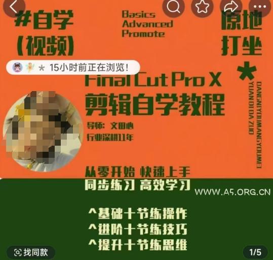 轻松玩转剪辑系统课，​从零开始快速上手，同步练习高效学习，思维提升从简到难-A5资源网