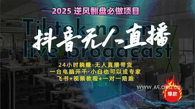 抖音无人直播新风口：轻松实现睡后收入，一人管理多设备，24小时不间断...-A5资源网