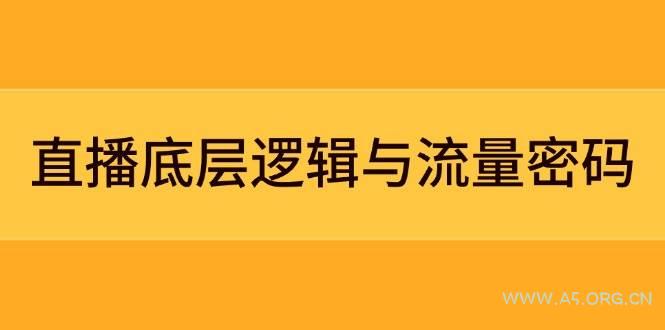 直播底层逻辑与流量密码：定位模型+案例拆解，急速流承接与数据优化全攻略-A5资源网