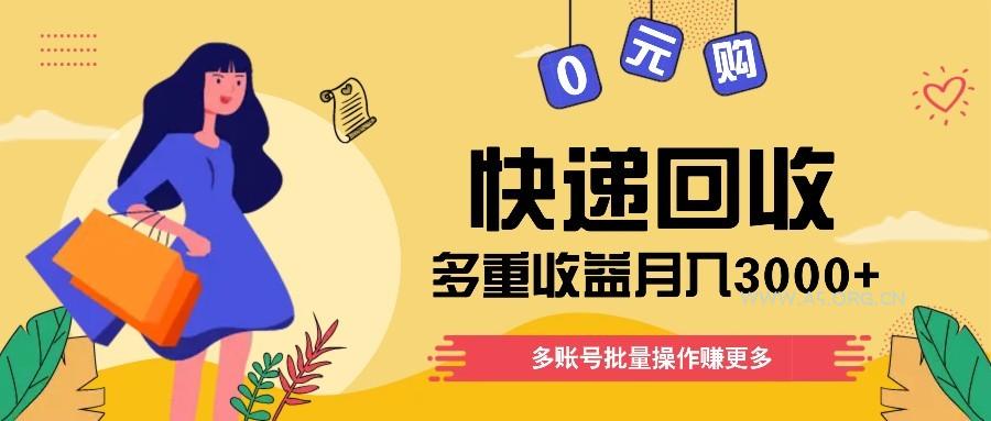 快递回收多重收益玩法，多账号批量操作，新手小白也能搬砖月入3000+！-A5资源网