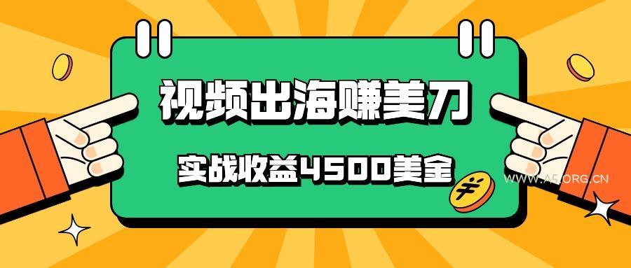 国内爆款视频出海赚美刀，实战收益4500美金，批量无脑搬运，无需经验直接上手-A5资源网