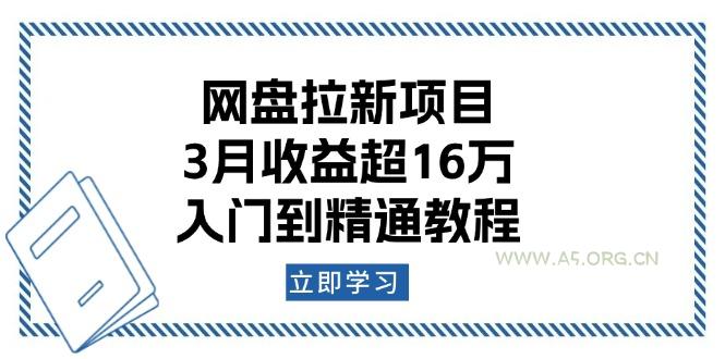网盘拉新项目：3月收益超16万，入门到精通教程-A5资源网