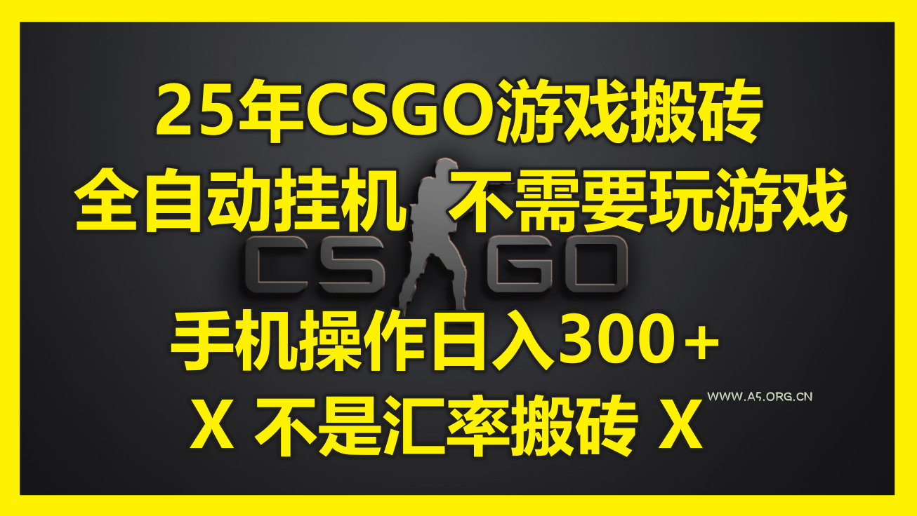 25年CSGO游戏搬砖，全自动挂机，不需要玩游戏，手机操作日入300+。(不...-A5资源网