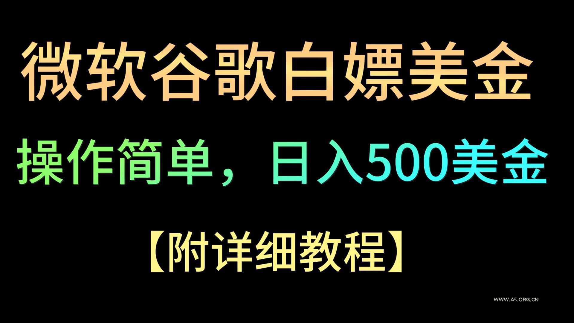 微软谷歌项目3.0，轻松日赚500+美金，操作简单，小白也可轻松入手！-A5资源网
