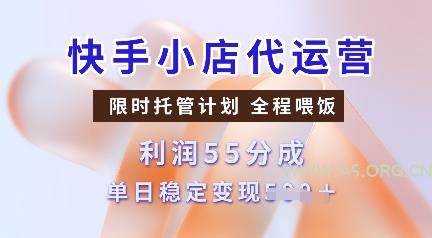 快手小店代运营，限时托管计划，收益55分，单日稳定变现多张【揭秘】-A5资源网
