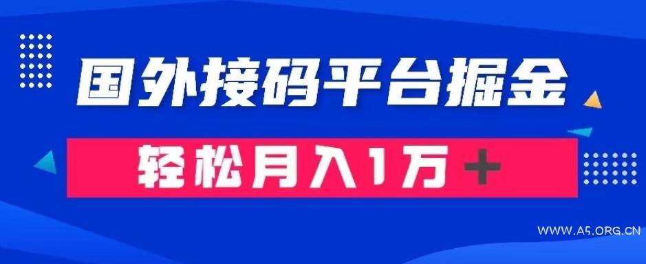 通过国外接码平台掘金：成本1.3，利润10＋，轻松月入1万＋【揭秘】-A5资源网