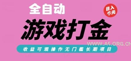 全自动热门游戏打金搬砖，收益可观日入10张，游戏内零氪金，长期稳定可做【揭秘】-A5资源网