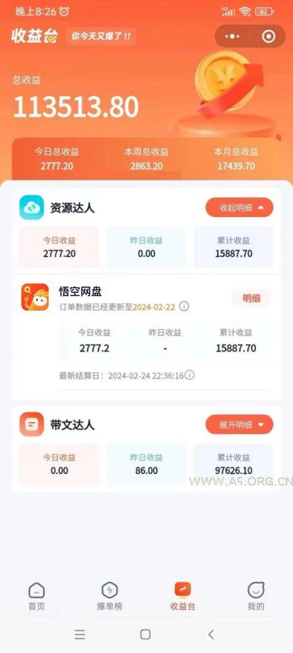 2024年最新蓝海项目，悟空网盘拉新，日入2700+错过后悔一年【附保姆级教&#8230; - A5资源网