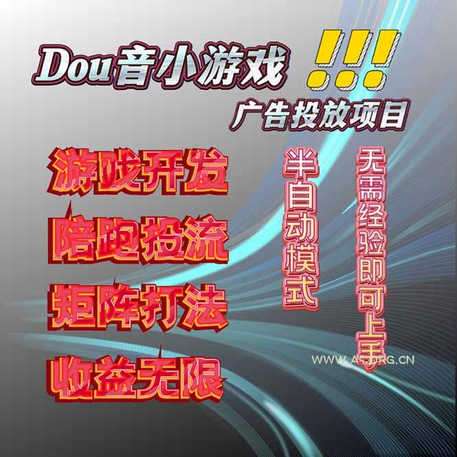 抖音小游戏广告推广项目，2025最新实测落地，单日收益300+-A5资源网
