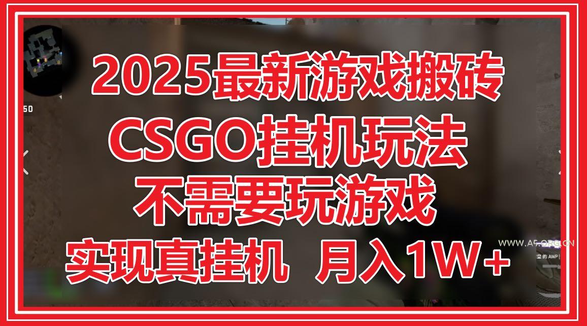 2025最新游戏搬砖，CSGO挂机，不需要玩游戏，实现真挂机，月入1W+-A5资源网