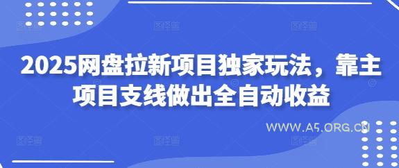 2025网盘拉新项目独家玩法，靠主项目支线做出全自动收益-A5资源网
