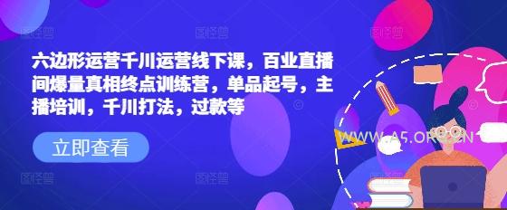 六边形运营千川运营线下课，百业直播间爆量真相终点训练营，单品起号，主播培训，千川打法，过款等-A5资源网