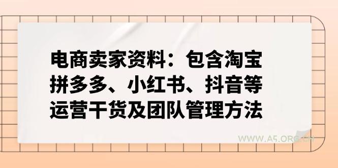 电商卖家资料：包含淘宝、拼多多、小红书、抖音等运营干货及团队管理方法-A5资源网