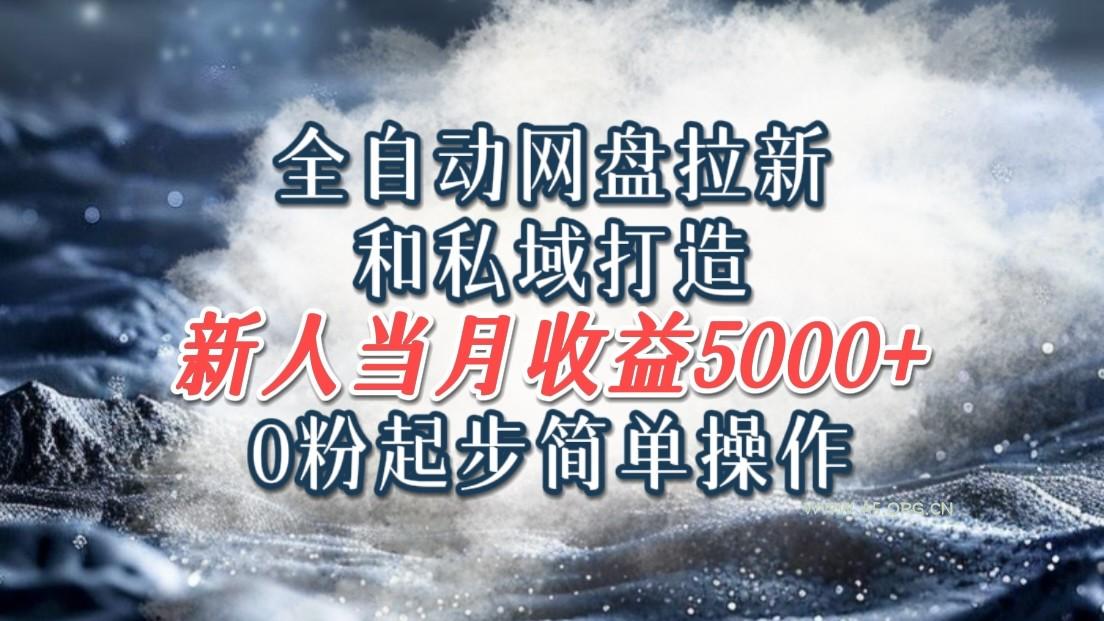 全自动网盘拉新和私域打造，0粉起步简单操作，新人入门当月收益5000以上-A5资源网