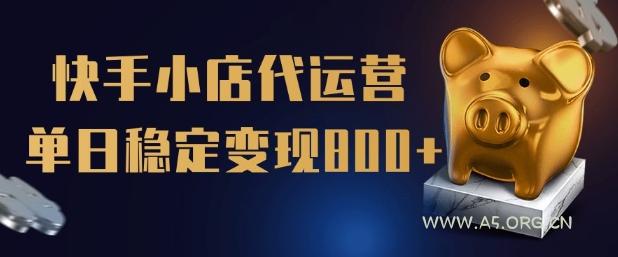 【快手小店代运营】限时托管计划，全程喂饭，单日稳定变现5张【揭秘】-A5资源网