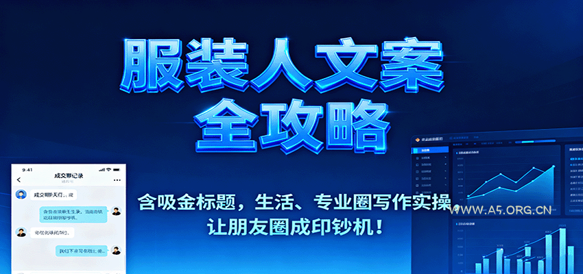 服装人文案全攻略，含吸金标题，生活、专业圈写作实操，让朋友圈成印钞机！-A5资源网