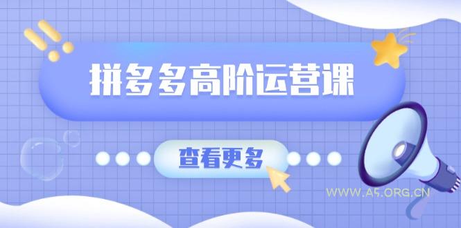 拼多多高阶运营课：极致群爆款玩法，轻付费无尽复制，打造单品爆款之路-A5资源网