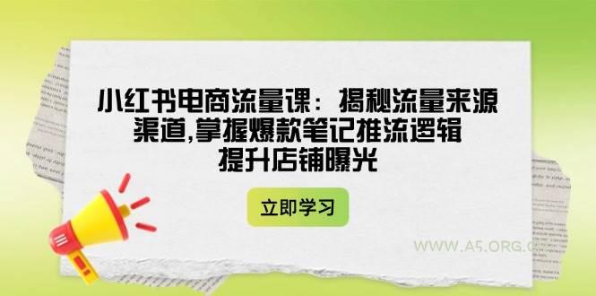 小红书电商流量课：揭秘流量来源渠道,掌握爆款笔记推流逻辑,提升店铺曝光-A5资源网