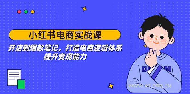 小红书电商实战课：开店到爆款笔记，打造电商逻辑体系，提升变现能力-A5资源网