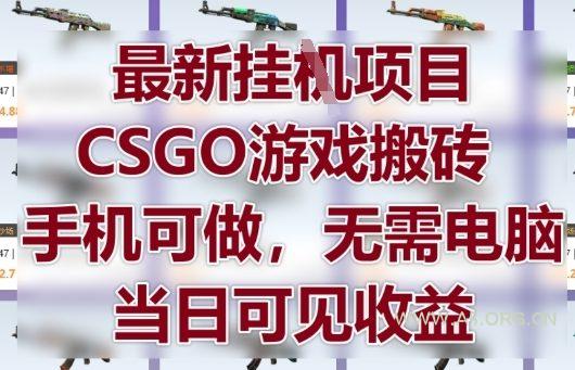 最新挂G项目，CSGO游戏搬砖，手机可做，无需电脑，当日见收益【揭秘】-A5资源网