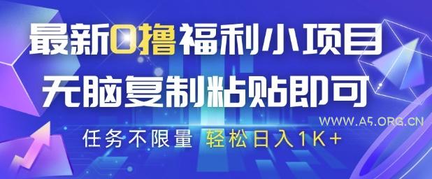 最新0撸福利小项目，抖音平台大放水，无脑复制粘贴 即可挣钱，任务不限量，轻松日入1K+【揭秘】-A5资源网