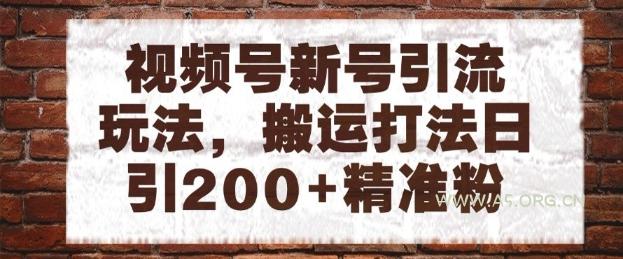视频号新号引流玩法，搬运打法日引200+精准粉，可矩阵放大【揭秘】-A5资源网