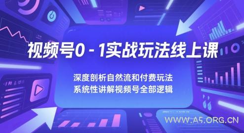视频号0-1实战玩法线上课，深度剖析自然流和付费玩法，统性讲解视频号全部逻辑-A5资源网