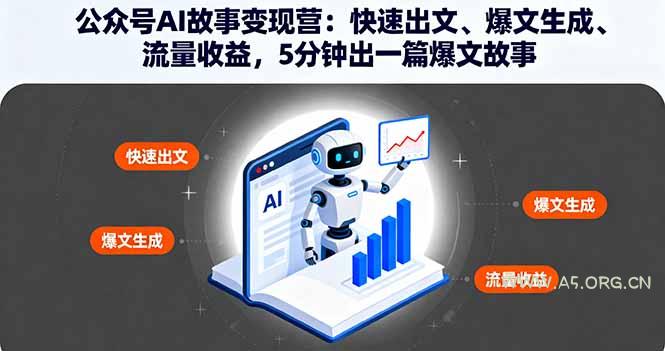 公众号AI故事变现营：快速出文、爆文生成、流量收益，5分钟出一篇爆文故事-A5资源网
