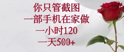 你只管截图，一部手机在家做，苹果安卓都可以，一小时120，一天5张+【揭秘】-A5资源网