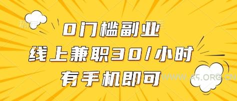 0门槛副业，线上兼职30一小时，有部手机即可【揭秘】-A5资源网