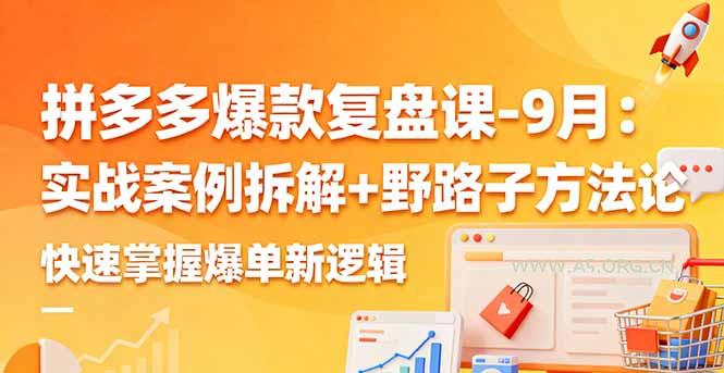拼多多爆款复盘课-9月：实战案例拆解+野路子方法论，快速掌握爆单新逻辑-A5资源网