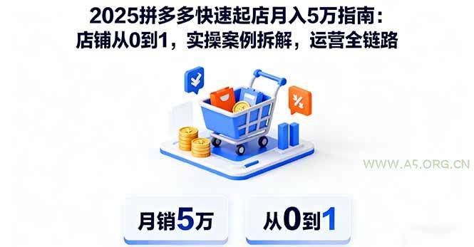 2025拼多多快速起店月入5万指南：店铺从0到1，实操案例拆解，运营全链路-A5资源网