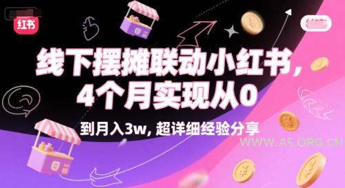 线下摆摊联动小红书，4 个月实现从 0 到月入3w，超详细经验分享-A5资源网