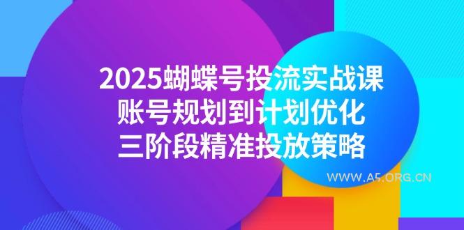 2025蝴蝶号投流实战课，账号规划到计划优化，三阶段精准投放策略-A5资源网